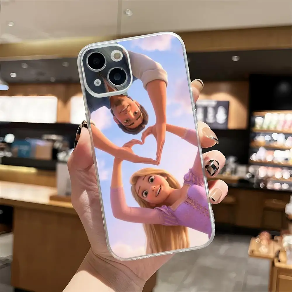 Tangled Rapunzel Phone Case Ultra-thin transparent TPU silicone case for iPhone 17 16 15 14 13 12 11 Pro Max soft slim cover fit view 3