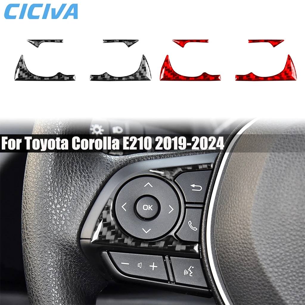 

Carbon Fiber Car Accessories Driver Wheel Button Panel Interior Cover Modified Trim Sticker For Toyota Corolla E210 2019-2024