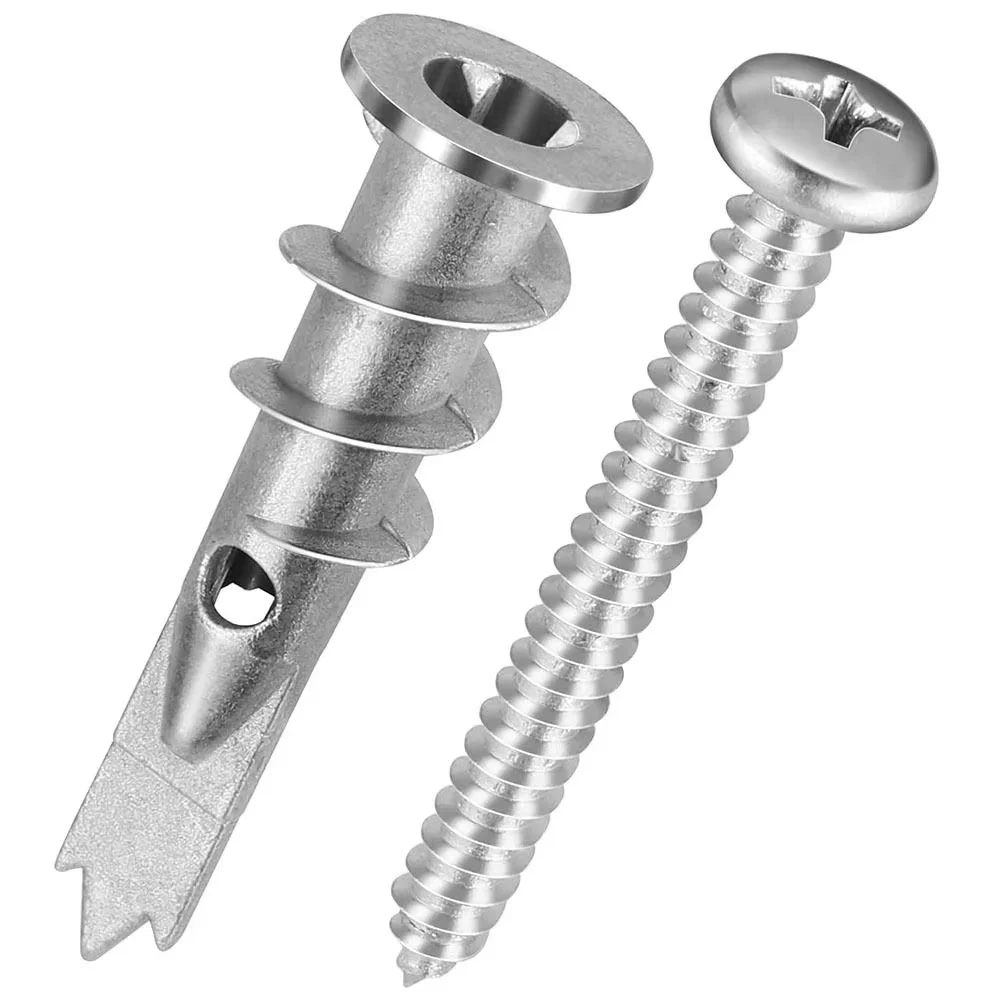 40-400Pcs Zinc Self-Drilling Drywall Anchors with Screws,Heavy Duty Metal Wall Anchor 13x32mm & Stainless Steel Screw M4.2x30mm