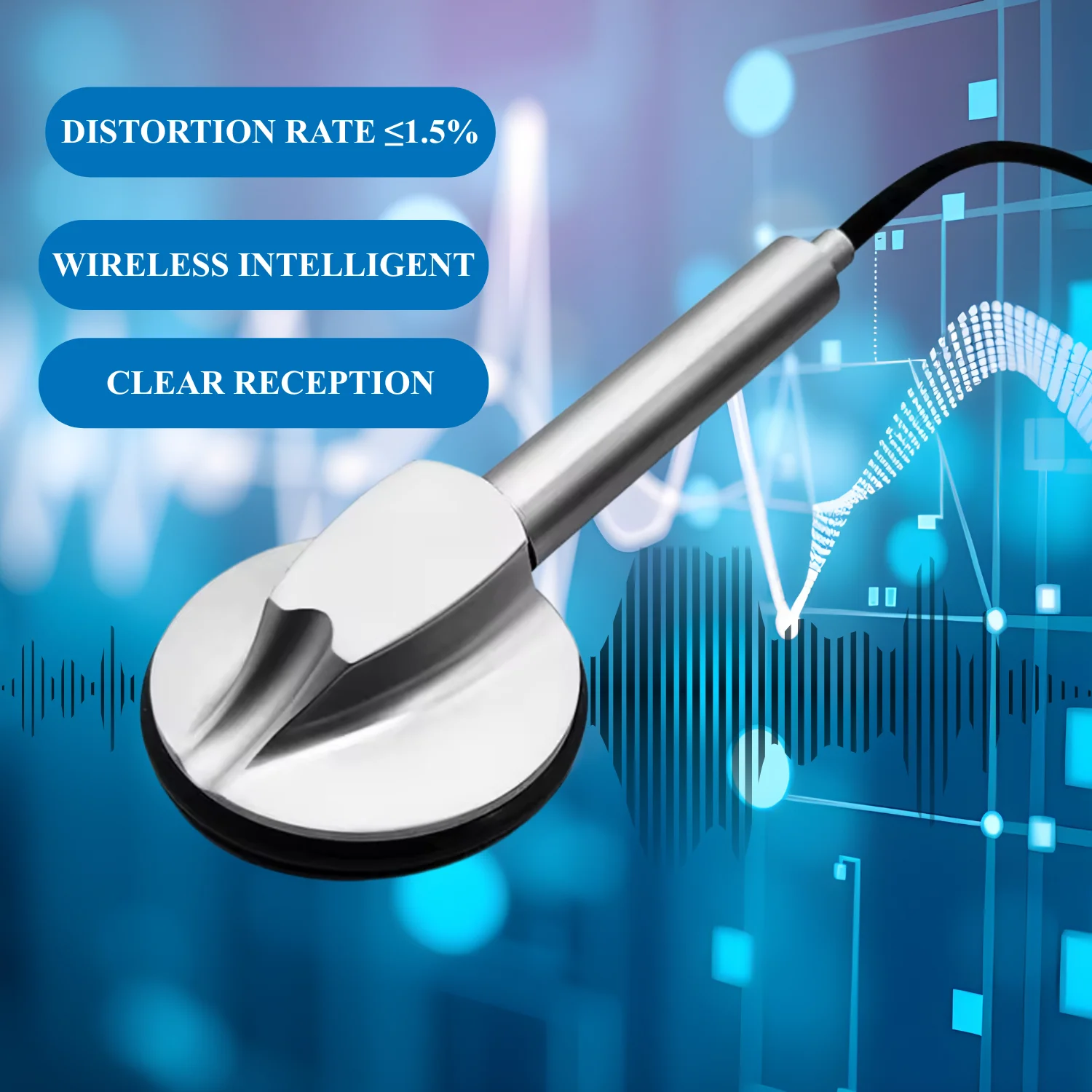 Medical Digital Stethoscope Bluetooth Electronic Stethoscope Contact Mobile Phone HM-9250 for Clinic Hospital Doctors and Nurses