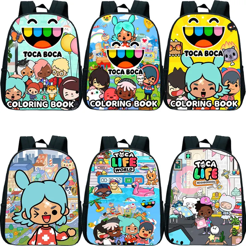 

Newest Children Toca Boca Game Backpacks Boys Girls Cartoon Mini Bookbag Kindergarten Rucksack Toca Life World Knapsack Mochilas