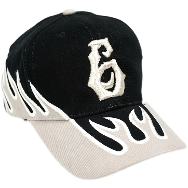 Star with Hip Hop Hat Best-selling High Street Fashion Flame Baseball Cap Outdoor Street Cool Tide Brand Sun Shield Caps