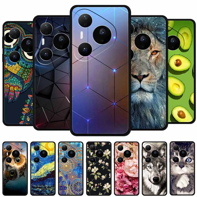 

For HUAWEI PURA 80 ULTRA Case Animals Soft Silicone TPU Phone Cases for Pura80 Ultra Shockproof Cool Wolf Protective Back Cover