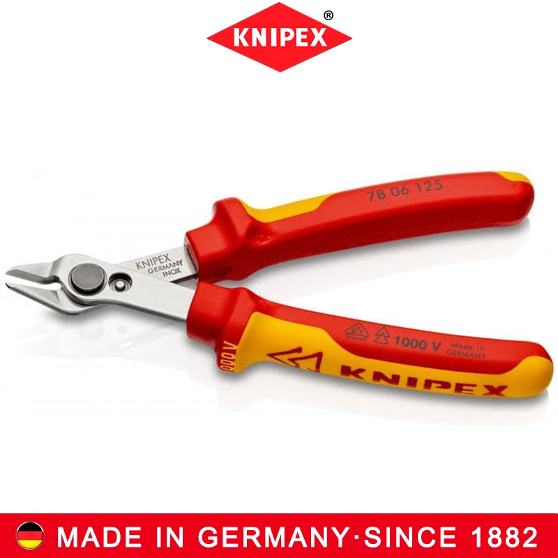 

KNIPEX VDE 125mm Electronic Super Knips 1000V VDE-Tested Plier 5'' Pliers Tools 7806125