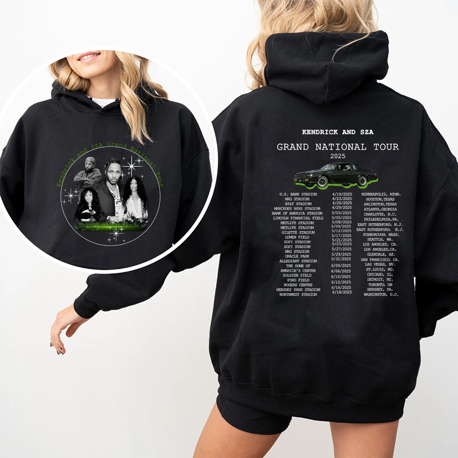 Kendrick & SZA GNX Merch Album Tracklist Hoodie Long Sleeve Streetwear Women Men Hooded Sweatshirt