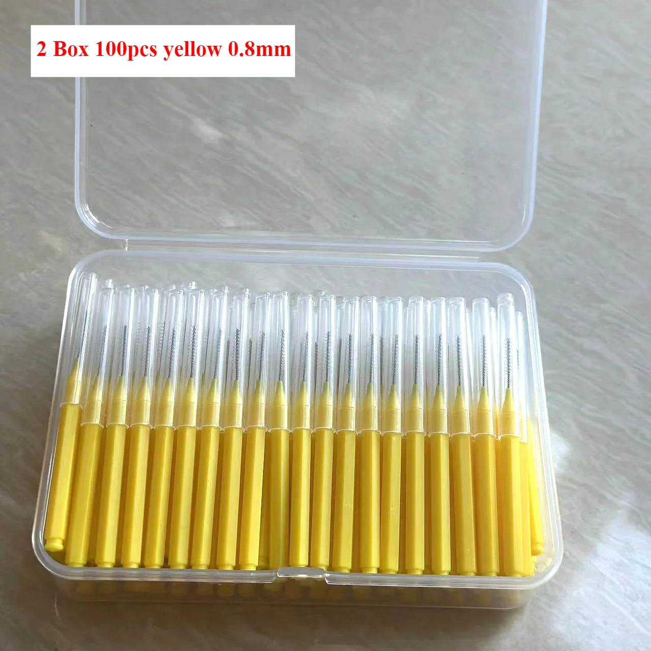 100/200 Stuks Doos Rager 0.6-1.5Mm Reiniging Tussen Tanden Mondverzorging Orthodontische I Vorm Tandzijde I-type push pull