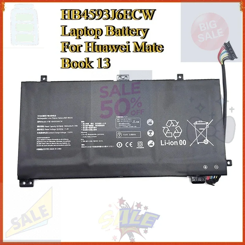 SWZY HB4593J6ECW Laptop Battery For Huawei MateBook 13 2020 WRT-W19 WX9 W29 i7 HN-W19L W19R WRT-W09 W19L Notebook 11.4V 3660mAh