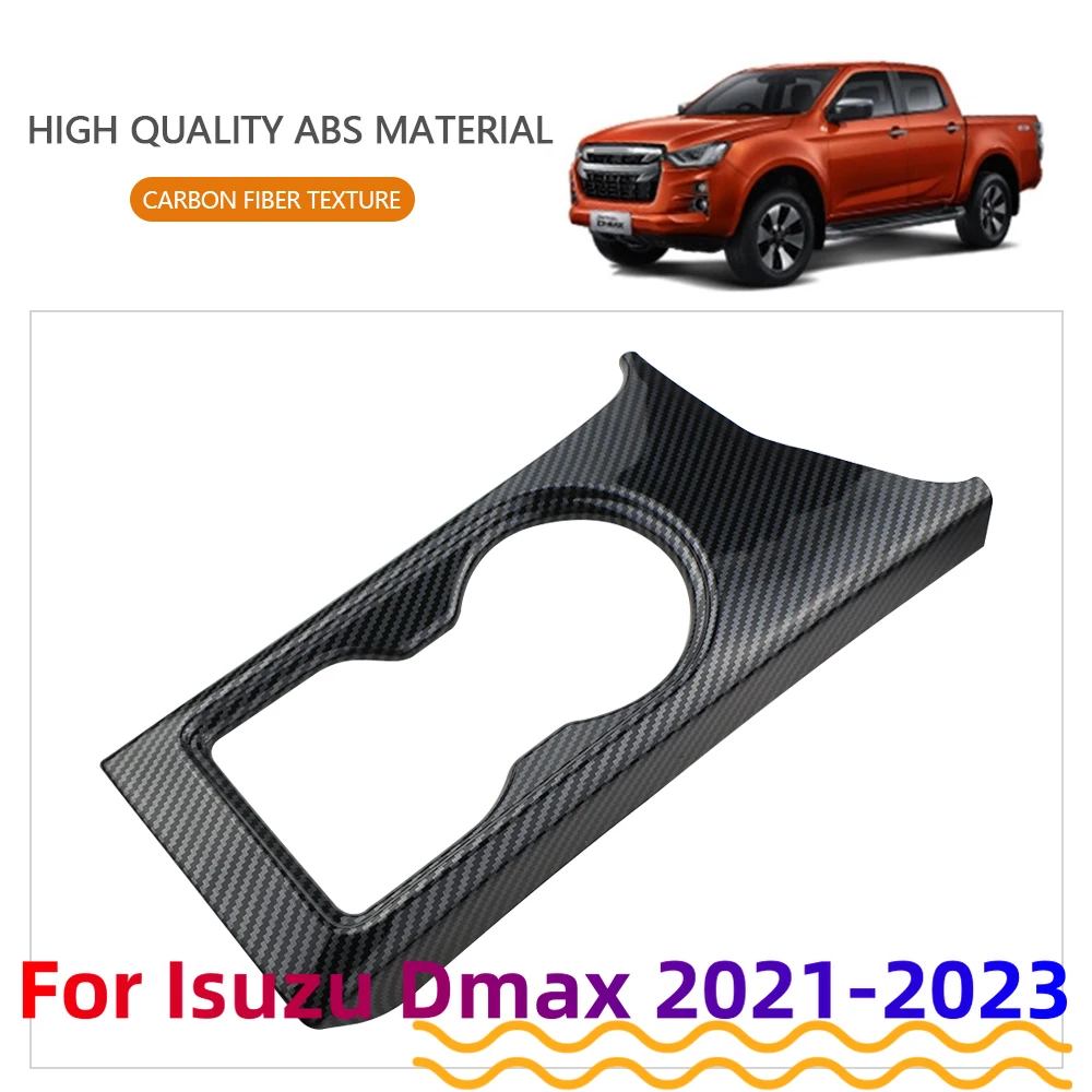 LHD Accessories for Isuzu Dmax D-max D Max 2021 2022 2023 Water Cup Holder Sticker Cover Carbon Fiber Decoration Accessories