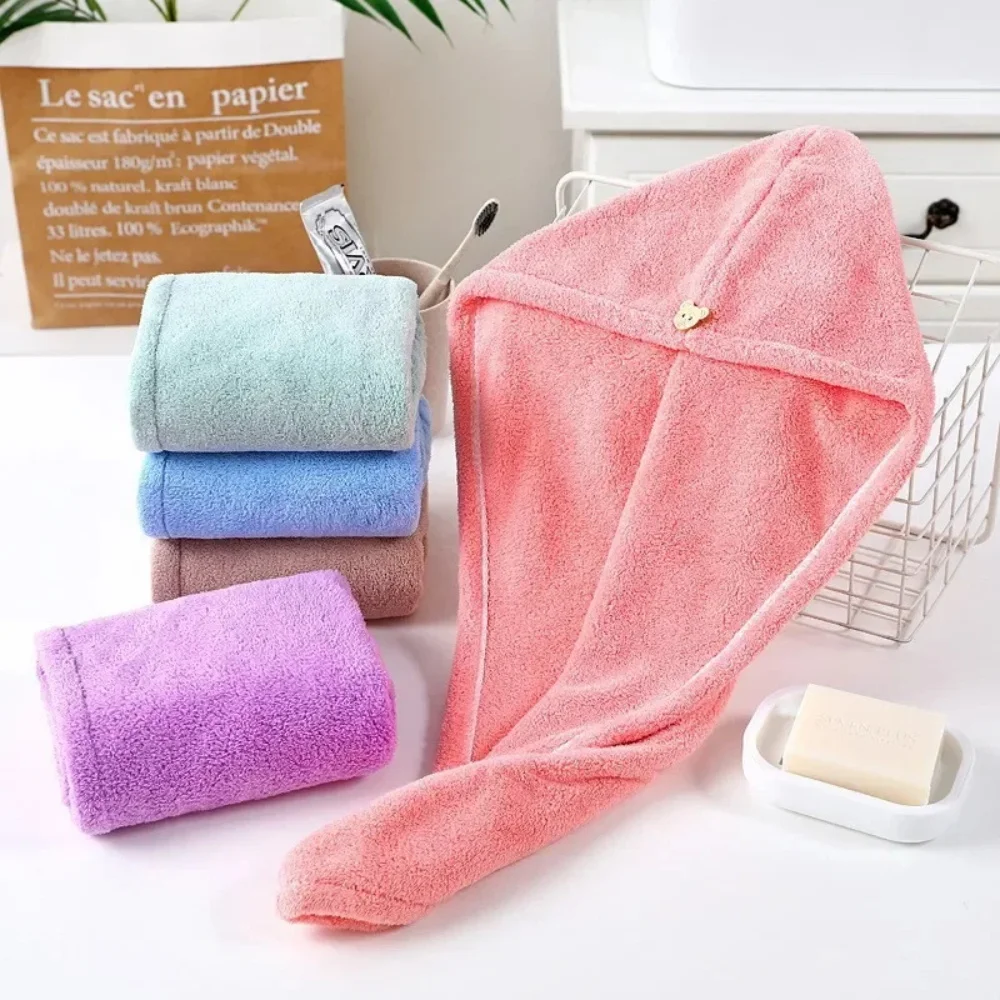 

Women Soft Microfiber Towels Shower Cap Towel Bath Hats for Women Dry Hair Cap Quick Drying Soft for Lady Turban Head Girl Towel