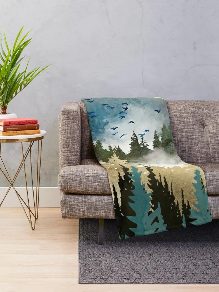 Misty Pines Throw Blanket Sofa Bed linens Blankets For Baby Thin Cute Blankets