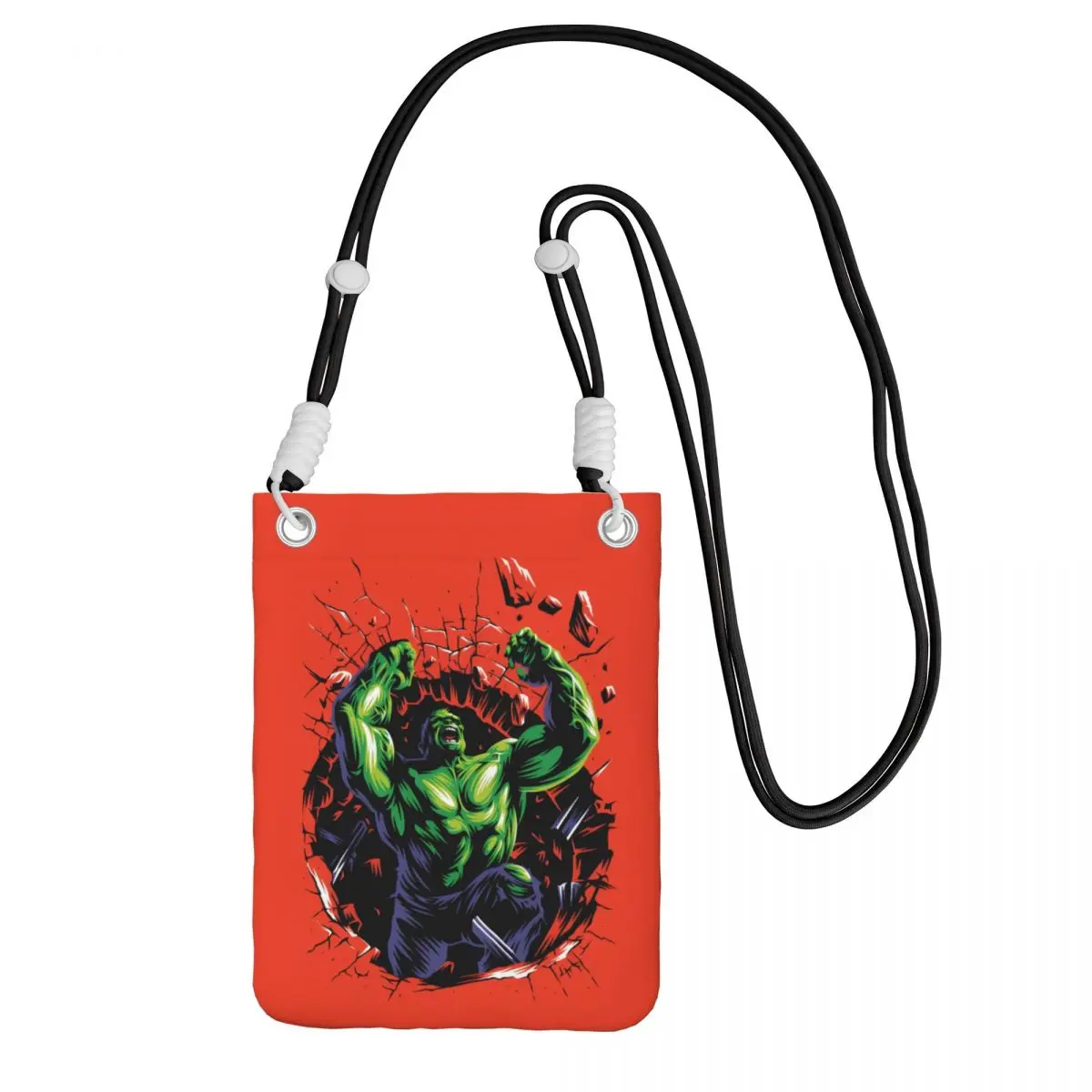 

Custom Hulk Carry A Mobile Phone Bag Diagonally Men Women Comics Shoulder Crossbody Bag Adjustable Length Shopping