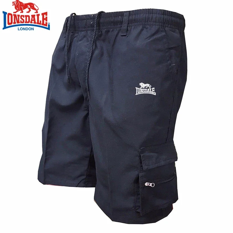 Embroidered LONSDALE 2024 High Quality Men\'s Spring Summer New High Quality Outdoor Sports Running Multi Pocket Zipper Pants