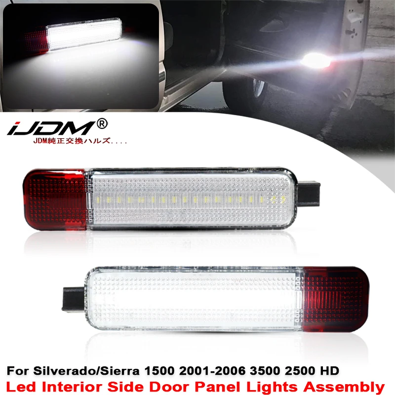 

Светодиодные дверные светильники для Chevrolet Silverado, GMC Sierra C/K 1500, 2500, 3500, Cadillac Escalade, Hummer, панельные лампы для освещения дверей, артикул 15021517