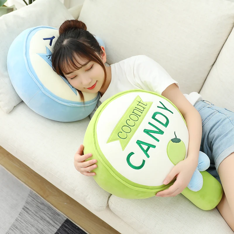 

50cm Stuffed Lollipop Pillow Plush Lemon Blueberry Coconut Flavor Candy Cushion Bed Sofa Birthday Gift Girl KidsCreative Cushion