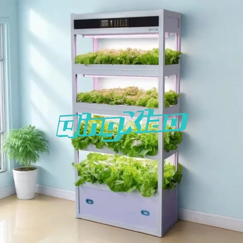 Multi Layer Intelligent Hydroponic Planting Rack With LED Light For Indoor Balcony Soilless Vegetable Flower Cultivation System