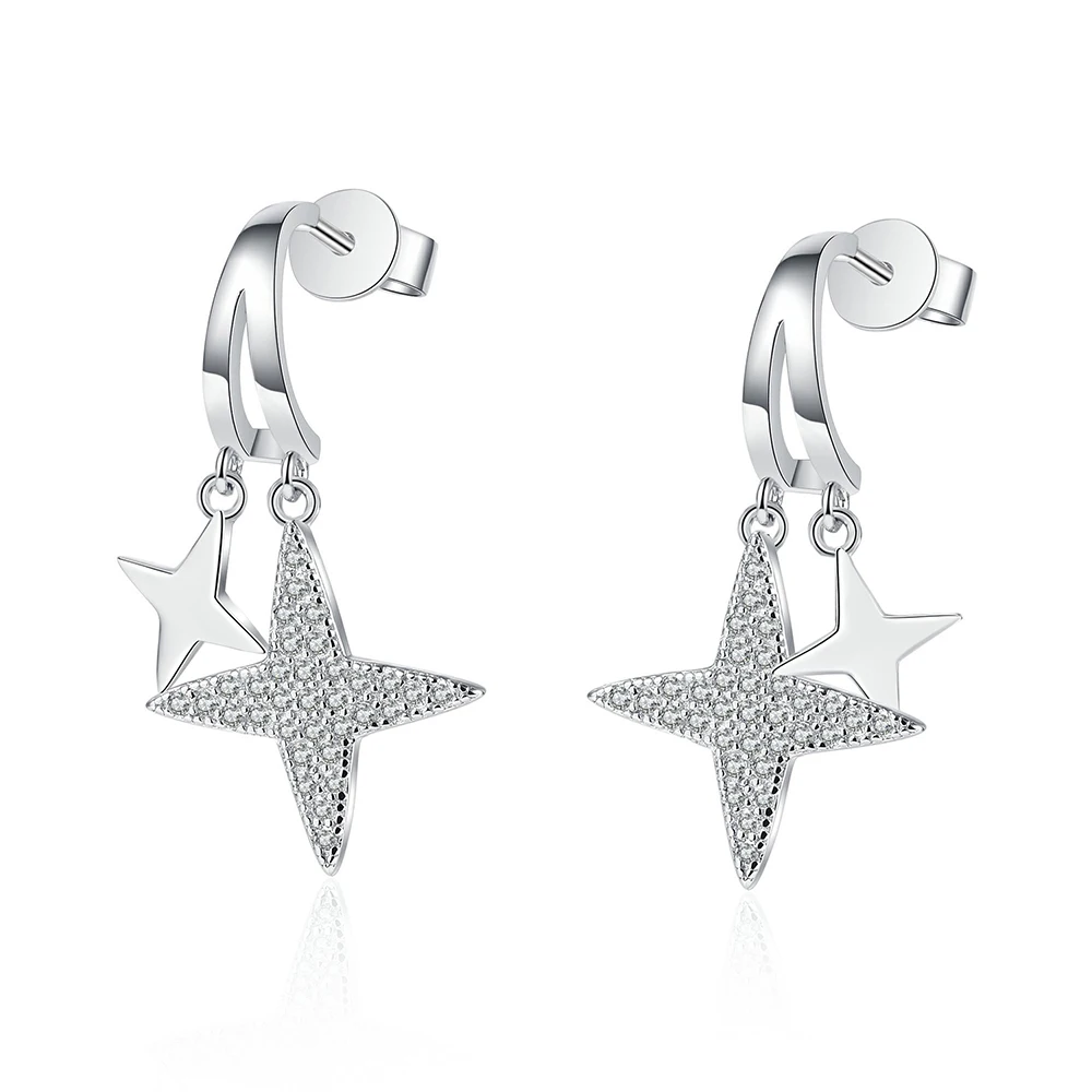 

Pendientes Anziw originales de moissanita para mujer, pendientes de aro cuadrados de plata 925, joyería para fiesta y boda a la