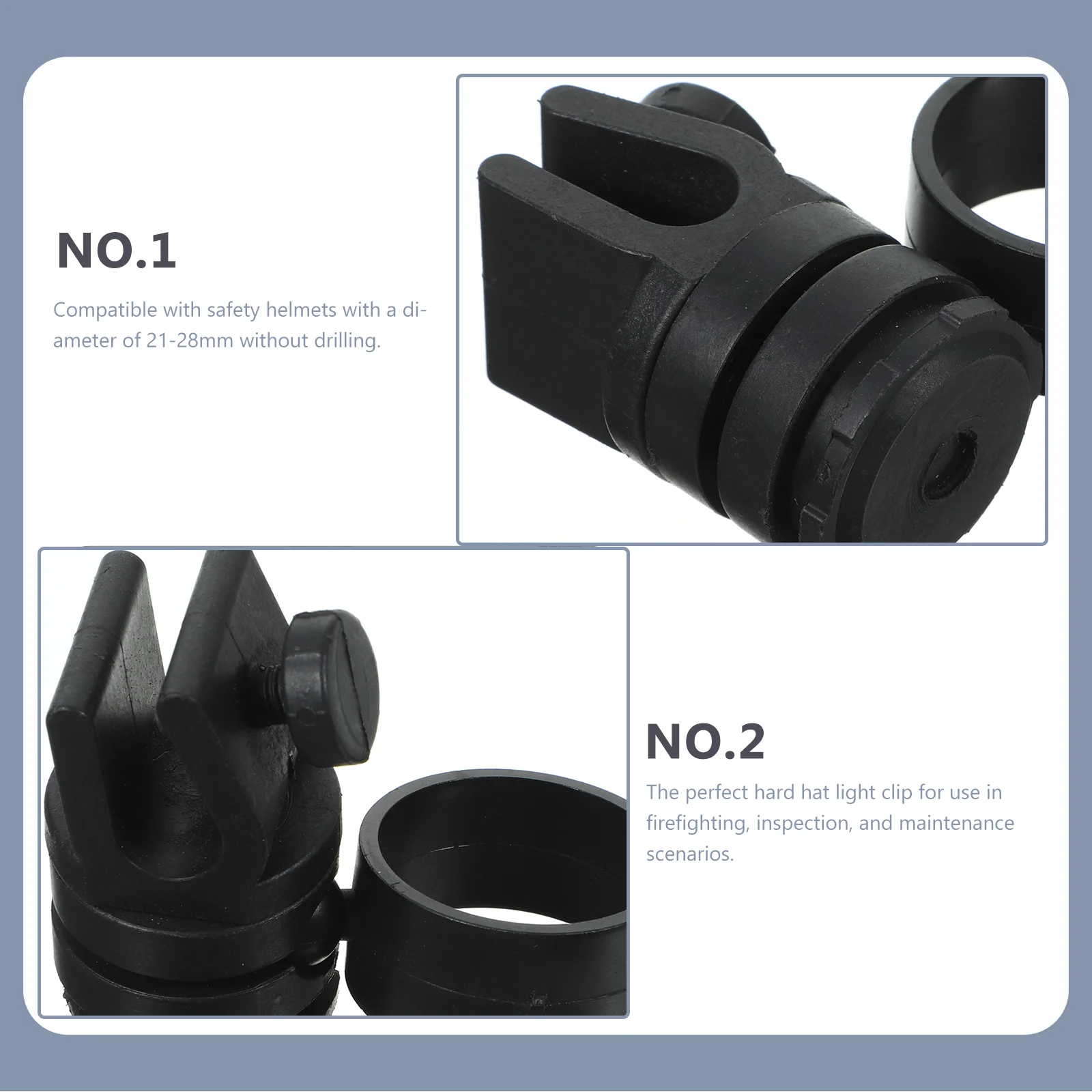 안전을위한 하드 모자 라이트 클립 21 28mm 직경 드릴링 없음 쉬운 설치 화재 검사 유지 보수 전조등 클립 홀더