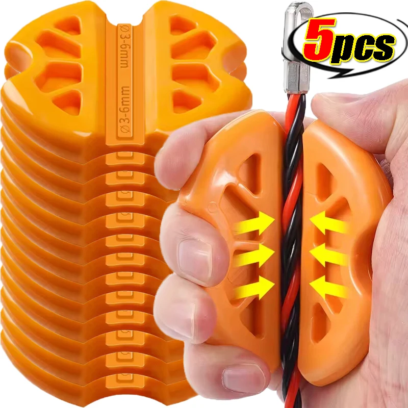 1-5Pcs Anti Slip Rubber Grip Wire Pulling Tool Portable Perforated Tube Cable Puller for Electricians Handheld Installation