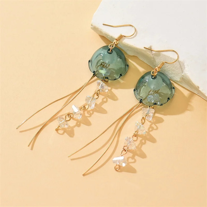 1 Pair Women's Jellyfish Earrings Geometric Tassels Dangle Earrings Pendant Beachy Vacation Jewelry Daily Wear Gift for Women