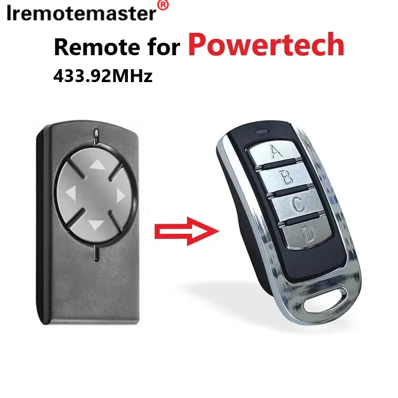 

For Powertech Compatible with PR2 PR-2 4-Channel 433.92MHz Garage Door Remote Control Rolling Code Gate Replacement Trasmitter