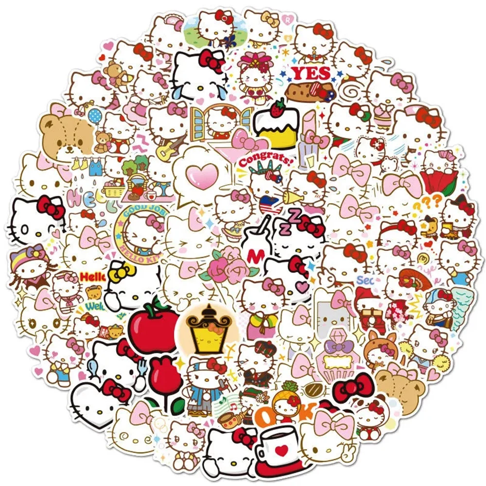 

40 шт. милые Мультяшные стикеры Hello Kitty Kawaii девушки Декоративные наклейки для скрапбукинга гитары телефона ноутбука Водонепроницаемые Детские стикеры наклейки