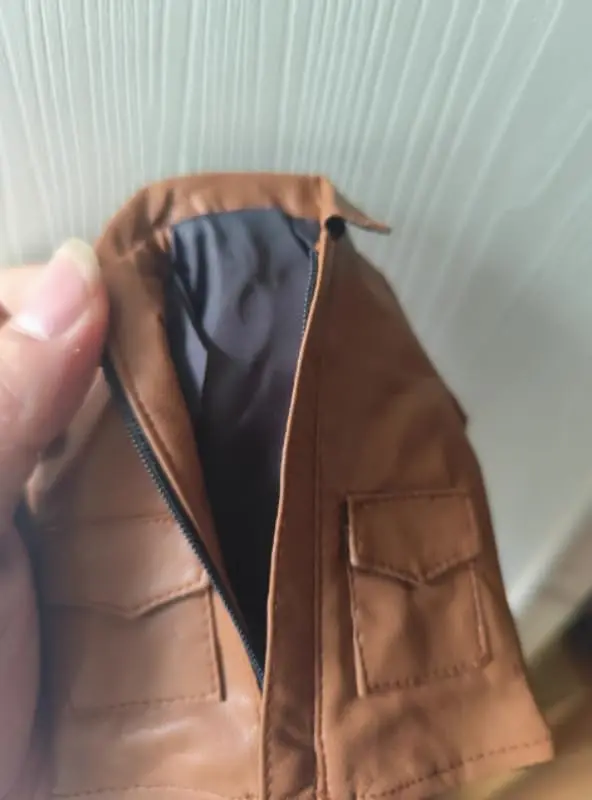 Modelo de jaqueta de couro PU marrom soldado masculino 1/6 para figuras de ação de 12''