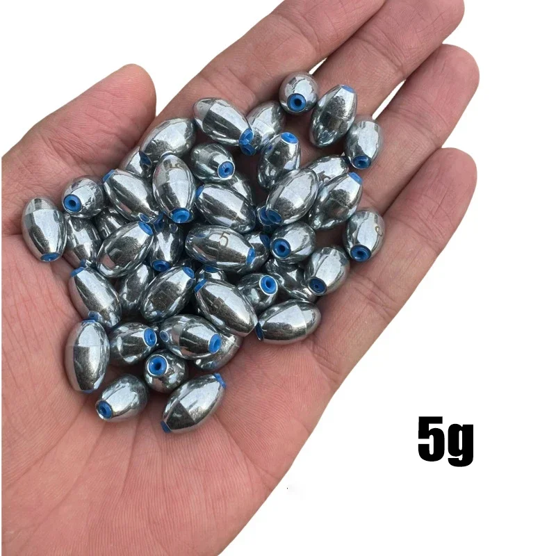 10 Stück/Set Legierung Hohl-Olivengewichte 3g/4g/5g/6g/7g/8g/9g/10g/12g/15g Kohlenstoffstahl Angelgewichte Angelzubehör