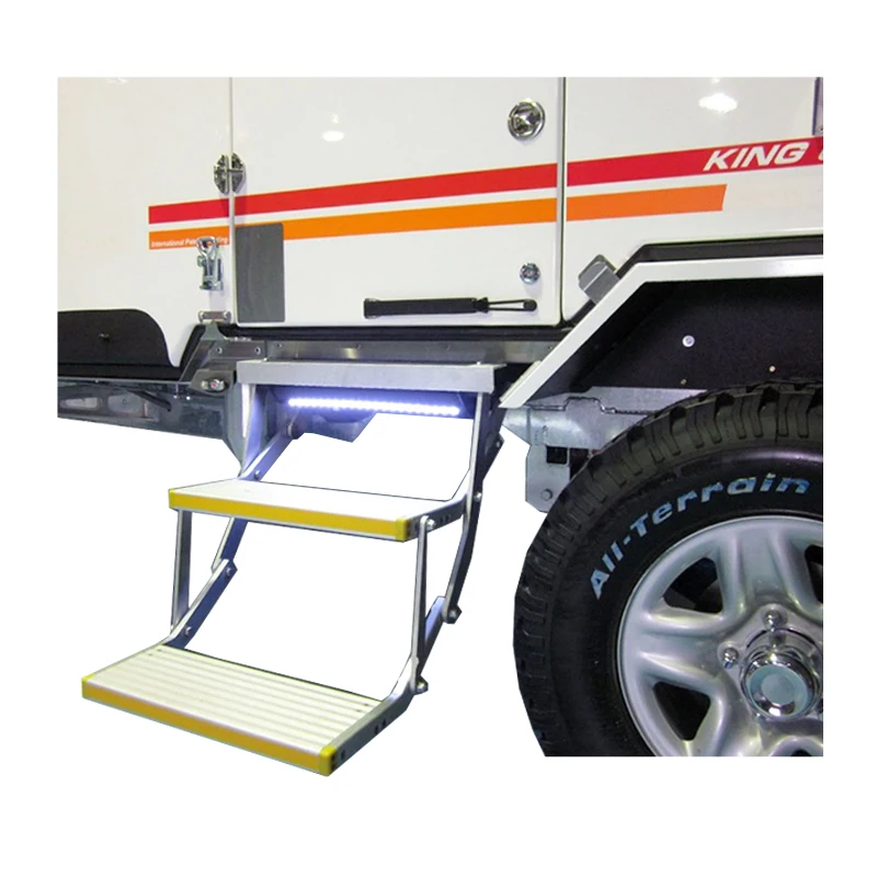 

Manual Folding RV Step Aluminum Alloy Camper Motorhome Van Caravan Trailer Truck Steps For Camping Car Load Capacity 200kg