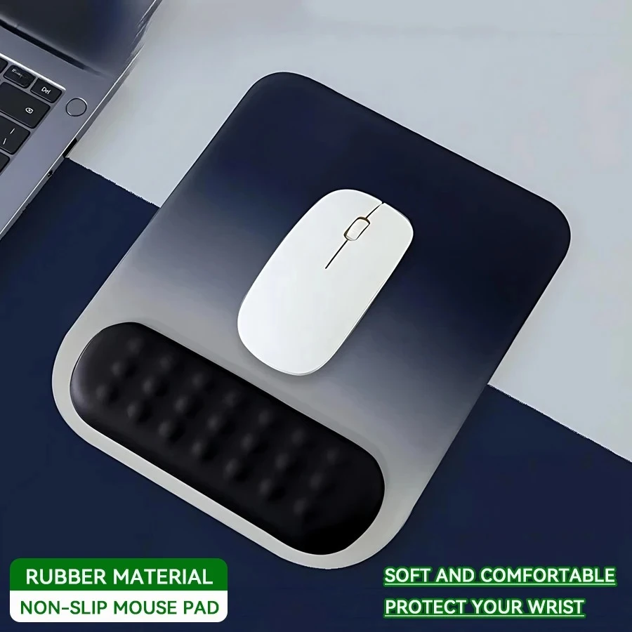 Gradient Color Mouse Pad With Wrist Rest, Wrist Support Pad, and non-Slip Silicone Base for Computer Office/Gaming Mouse Pads.