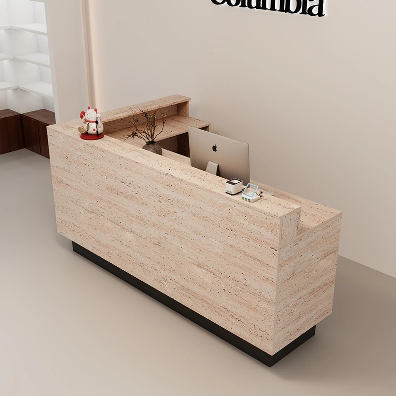 

Simple modern corner checkout page L-shaped bar clothing store women's clothing store Small bar table Beauty front desk