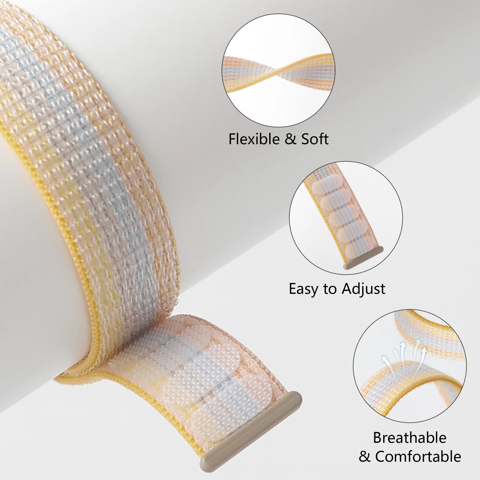 سوار نايلون حلقي لساعة جالاكسي ، سوار ، ساعة ذكية GT 2e 3 حزام برو ، 6 ، 4 كلاسيكي ، 5 برو ، نشط 2 ، 3 ، جير S3 ، 20 ، 22 سامسونج