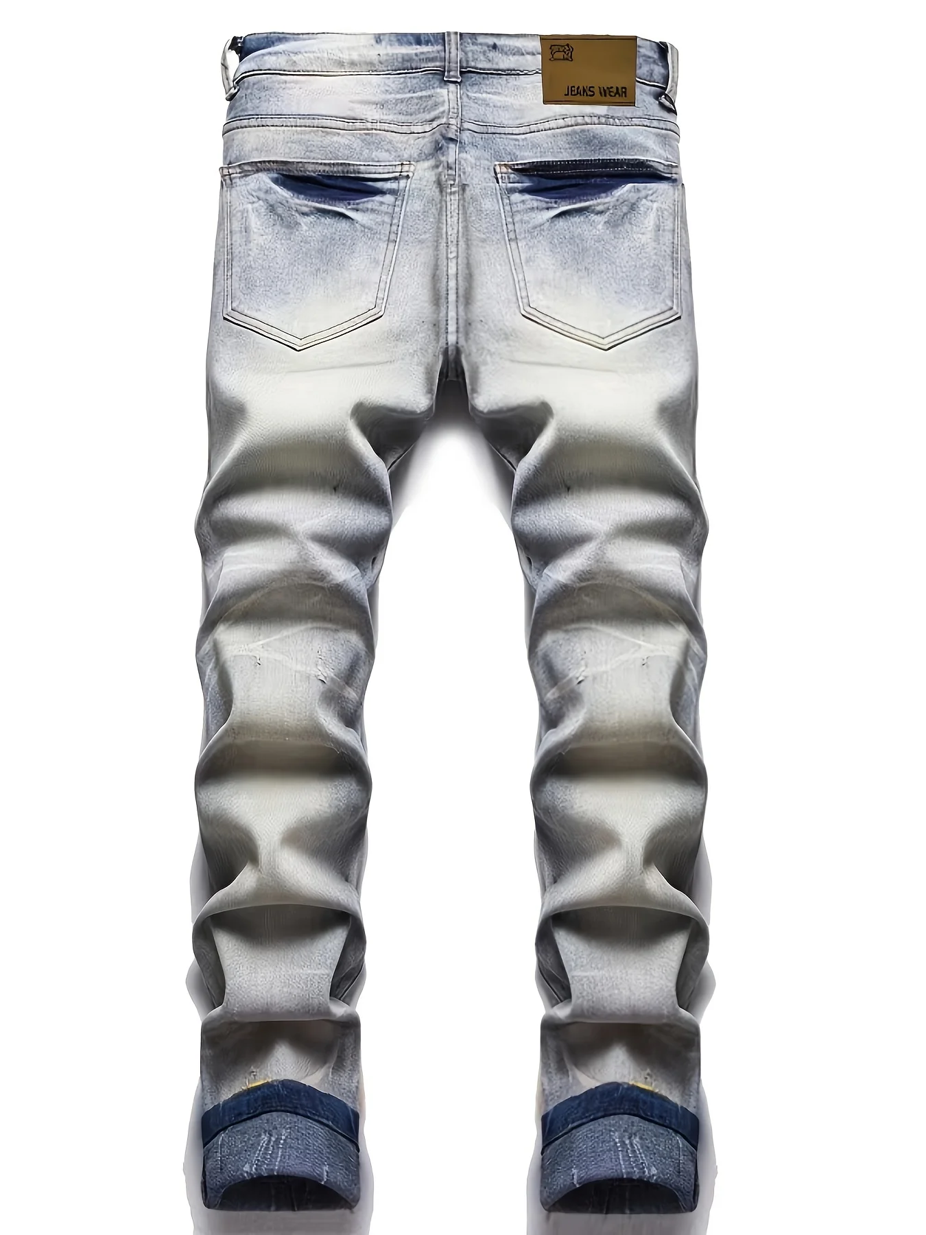 New foreign trade style jeans Mens Distressed Punk Doodle Jeans Fashion Forward Graffiti Pattern Slim Fit Hip Hop Streetwear