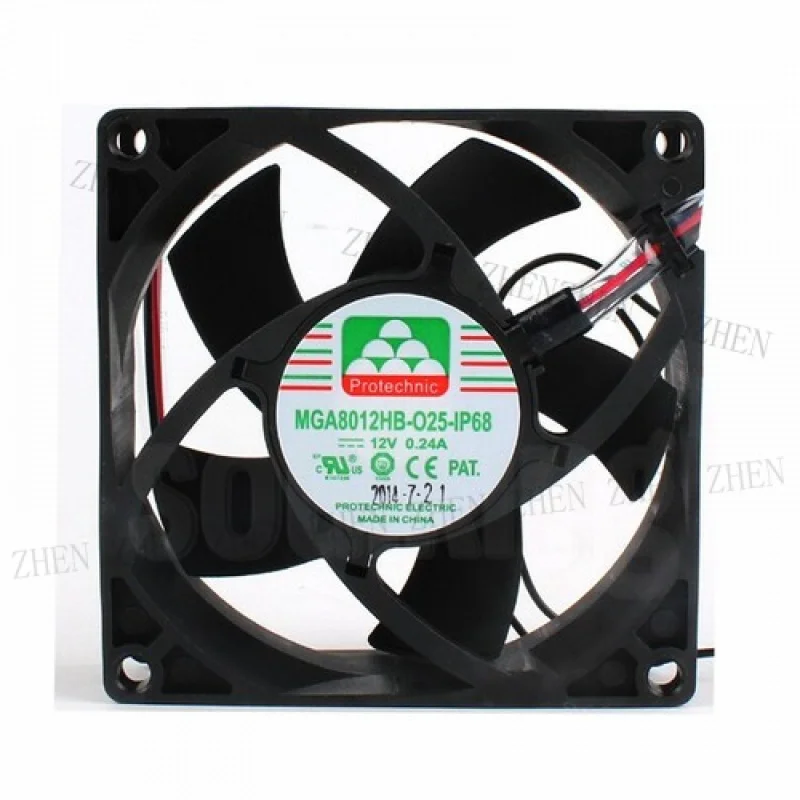 

Y ДЛЯ Protechnic MGA8012HB-O25-IP68 8025 12 В 0,24 А IP68 водонепроницаемый охлаждающий вентилятор