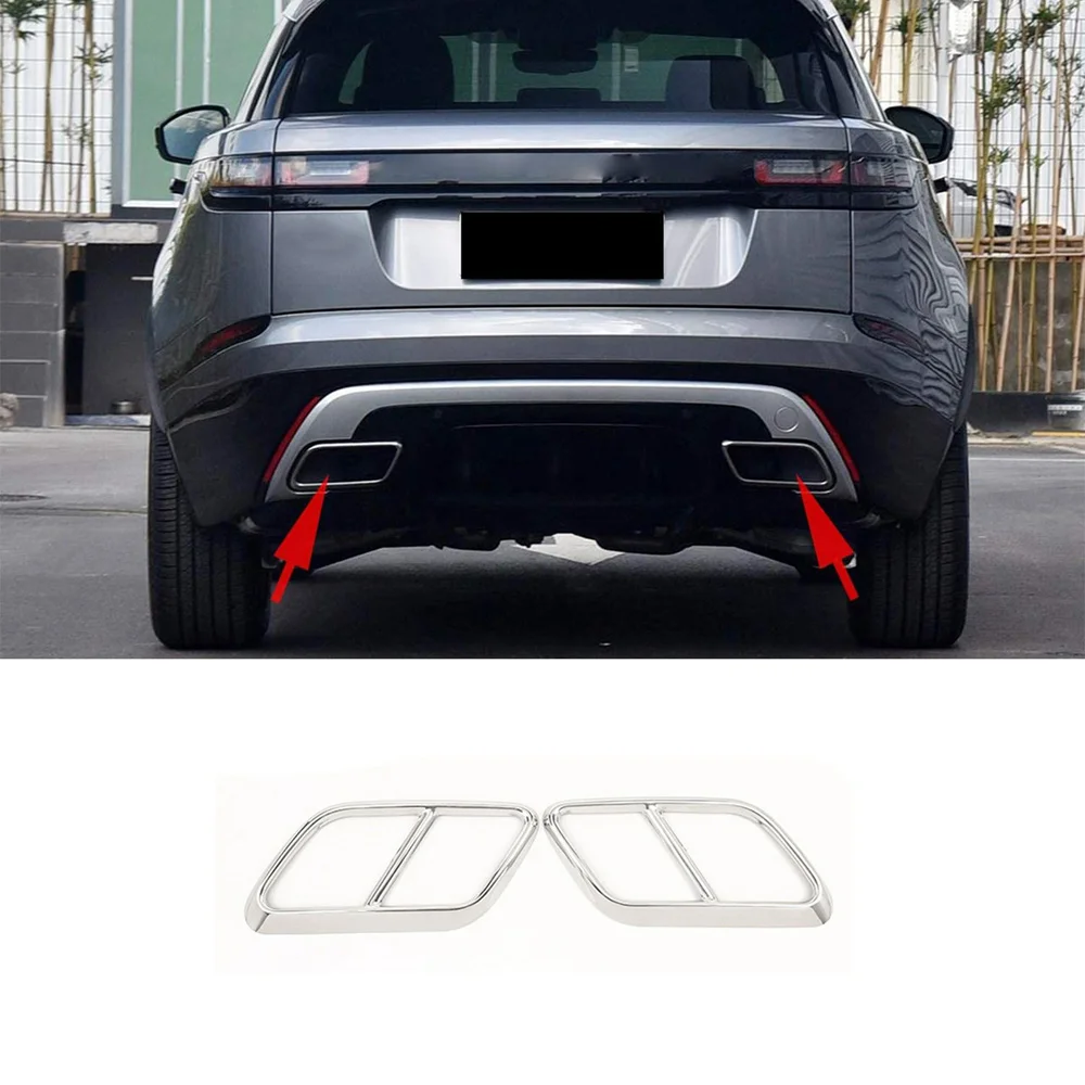 Stainless Steel Car Rear Exhaust Muffler Tail Pipe Cover for Land Rover Range Rover Velar