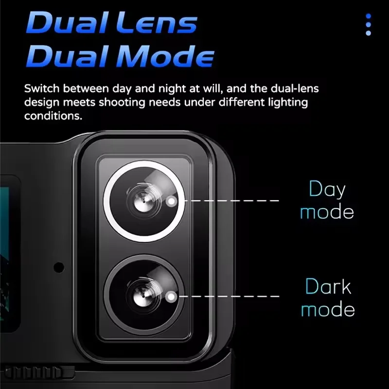 WOJO SJ20 Dual Lens Super Night Action Camera 4K Day & Night Vision 5G WiFi Waterproof SJCAM Video Capture
