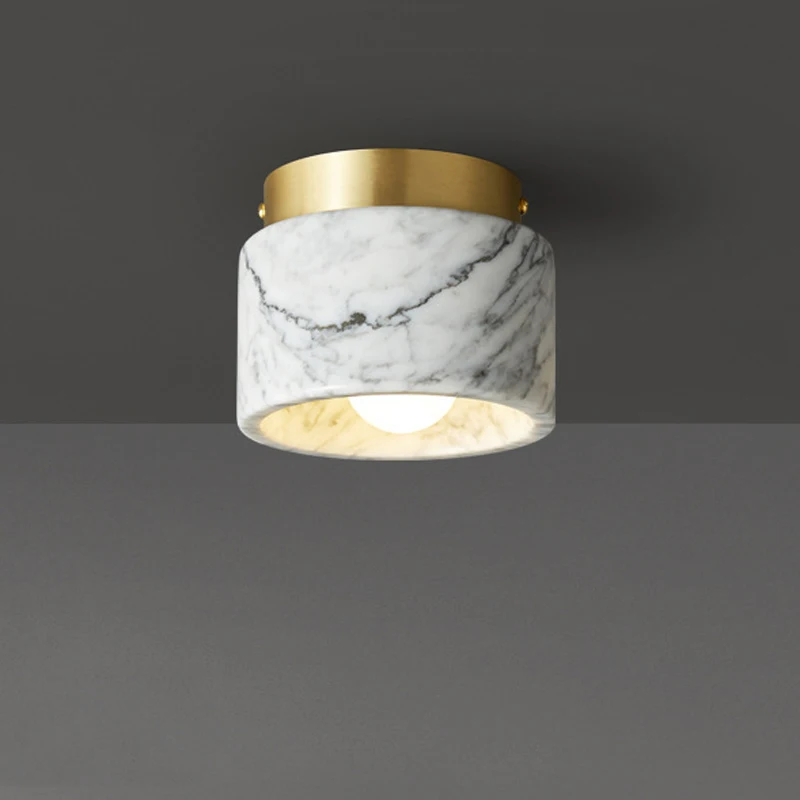 Nordic Marble Downlight Living Bedroom Room Decor Marble Ceiling Light Green White Stone Corridor Aisle Lamp