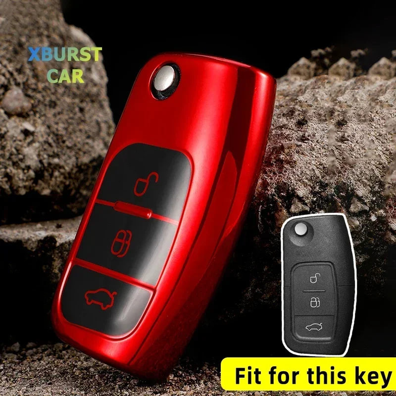 

Auto Shell Fob Protector For Ford Focus 2 MK2 Fiesta Mondeo Galaxy Falcon Territory Ecosport TPU Car Flip Key Case Cover