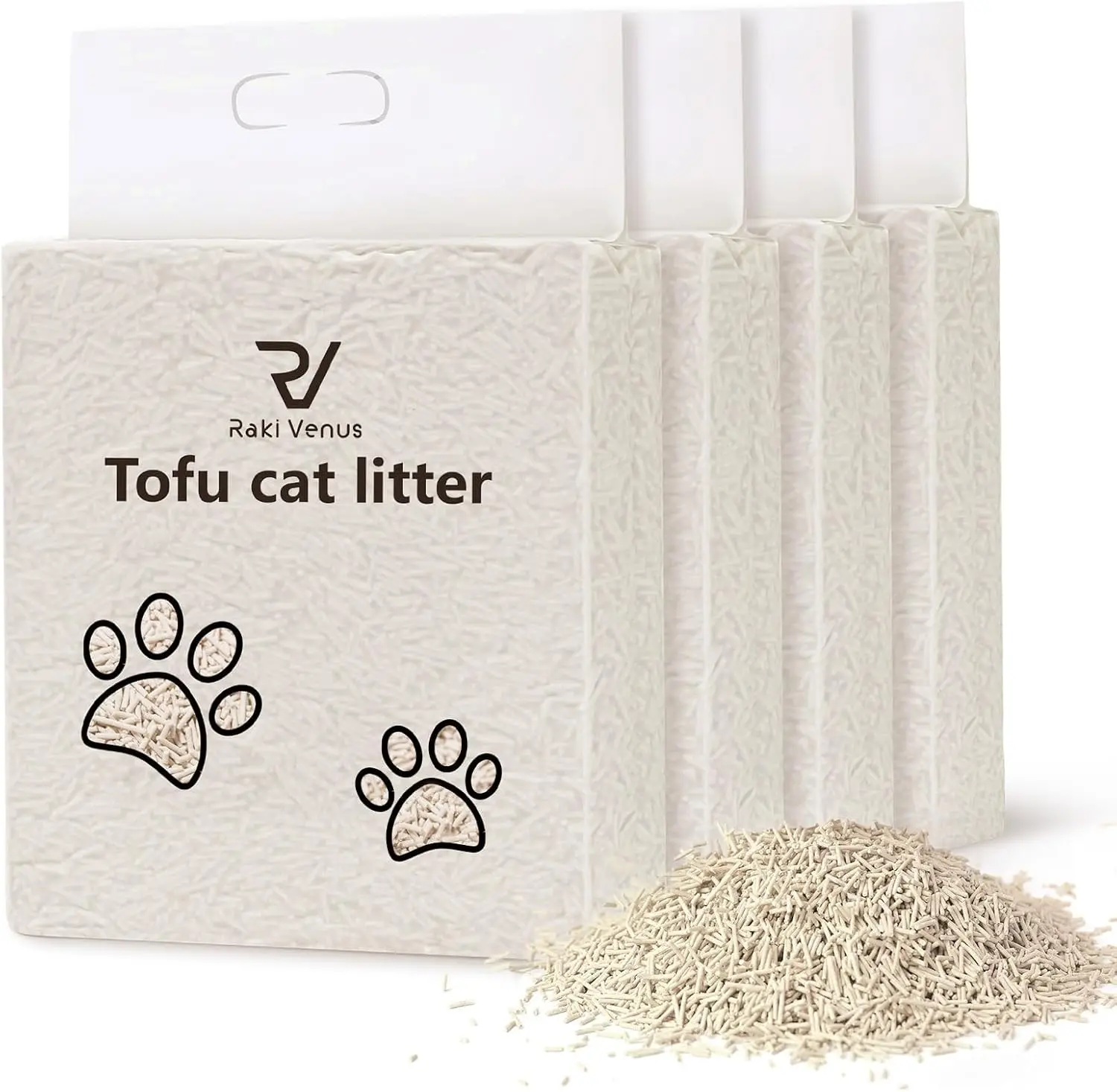 

Tofu Cat Litter - Strong Clumping, Odor Control, Flushable, Low Dust Pellets - 4 Packs/24LB