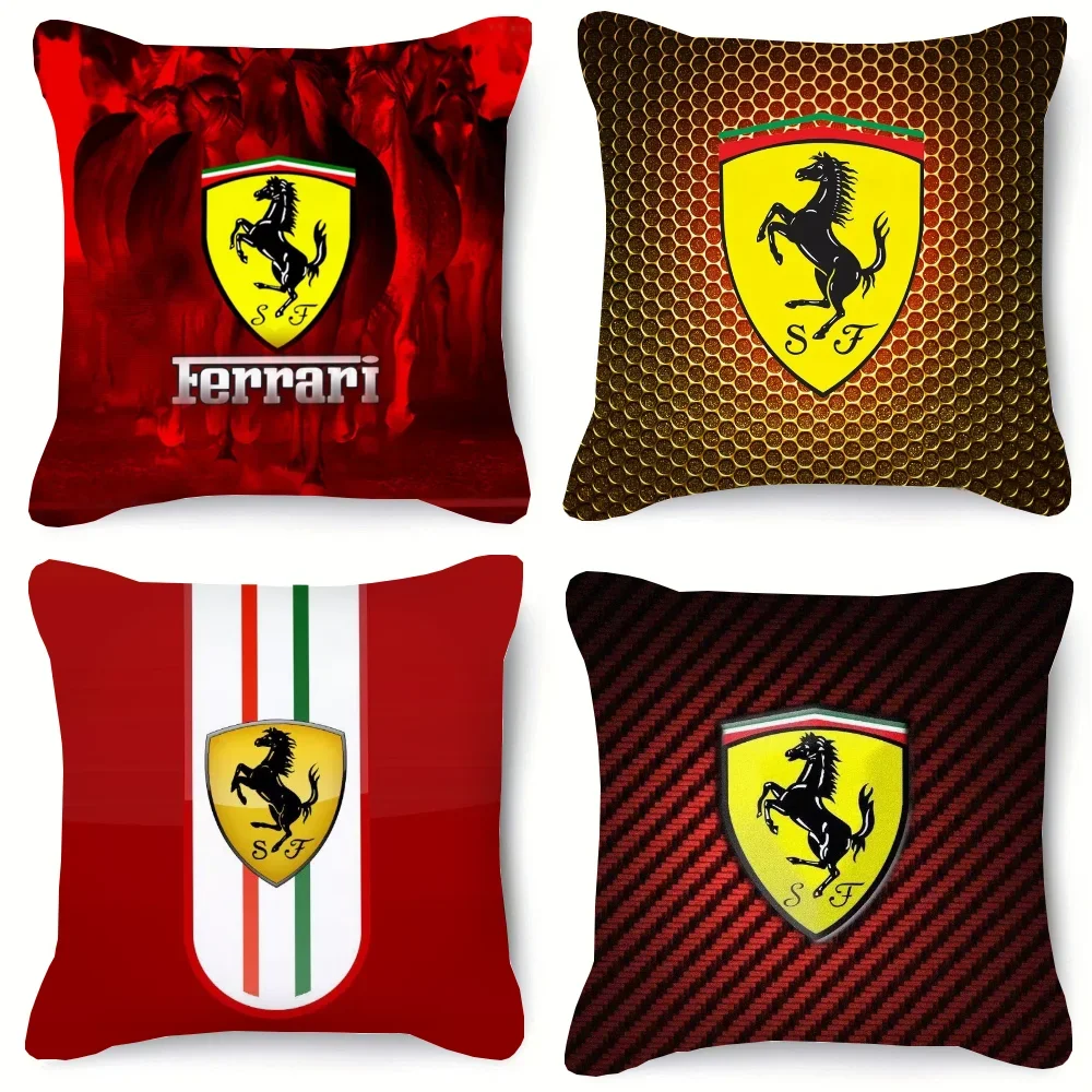 Ferrari Logo Sleeping Pillows for Bedroom Pillow Covers Decorative Cushion Anime Pillow Home Decor Pillowcases 50x50 Kawaii Sofa