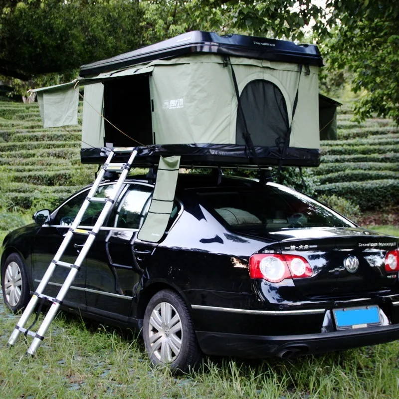 Self-driving tour folding hard top hard shell double car roof tent roof frame y