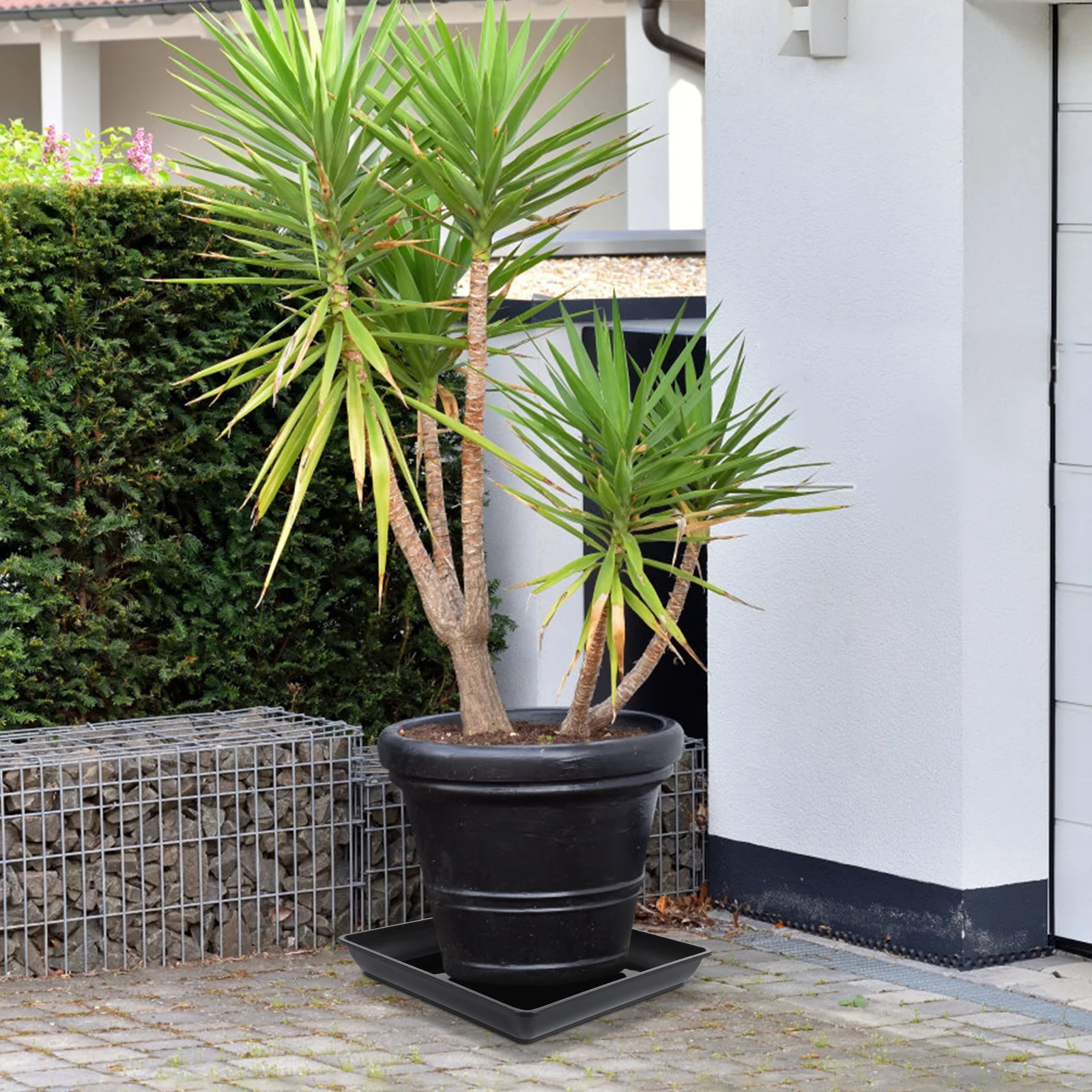 

2pcs Plant Saucer Plastic Rectangular Flower Pot Tray Drip Catcher For Indoor Outdoor Use Potted Plants Drainage Holder