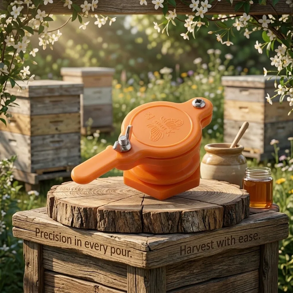 Honey Bucket Accessory Yellow Plastic Honey Dispenser Precise Opening Design Easy To Clean For Breakfast Table