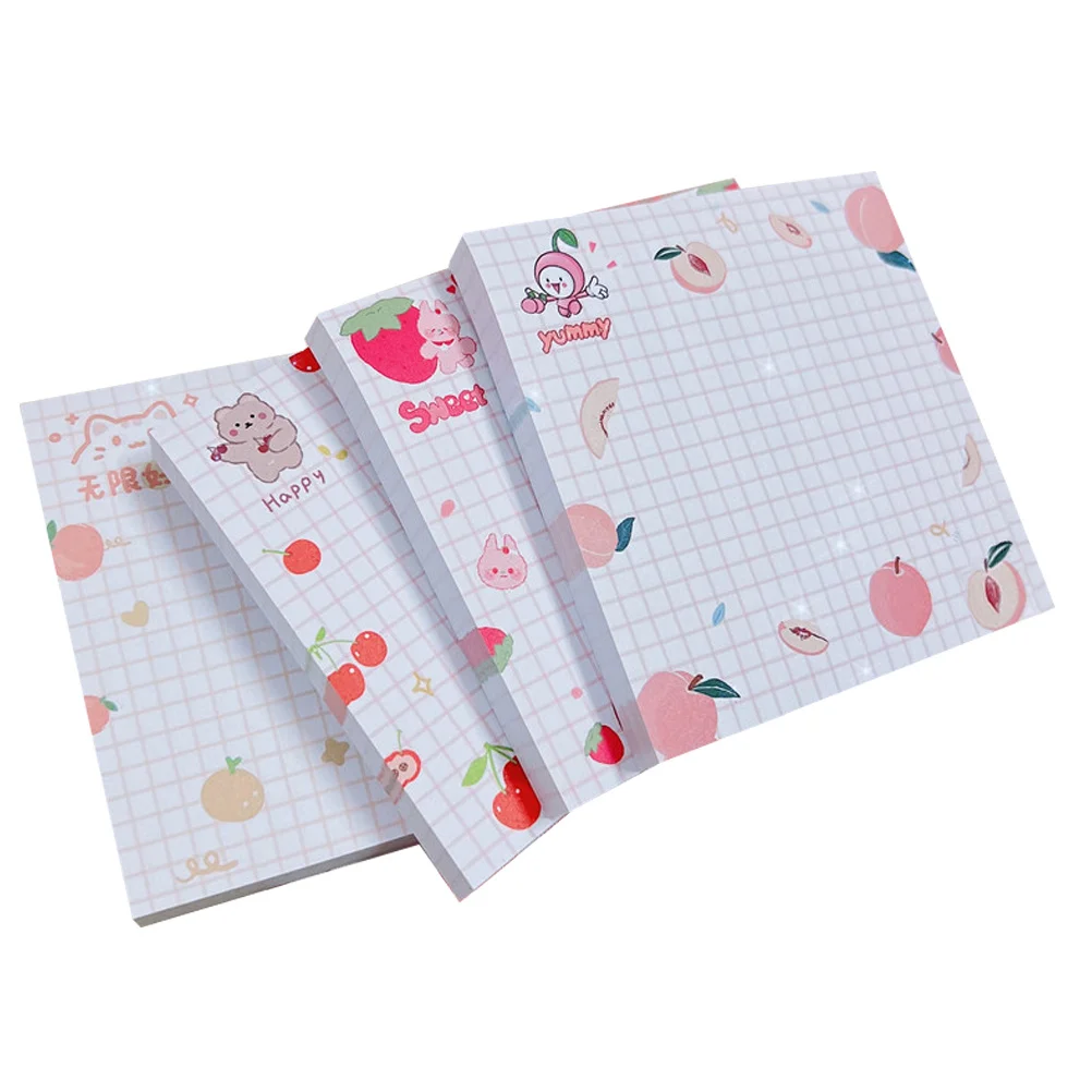 

4 Books Tearable Memo Pads Portable to-Do List Notes Stickers Self-Adhesive School Office Household Note Supplies