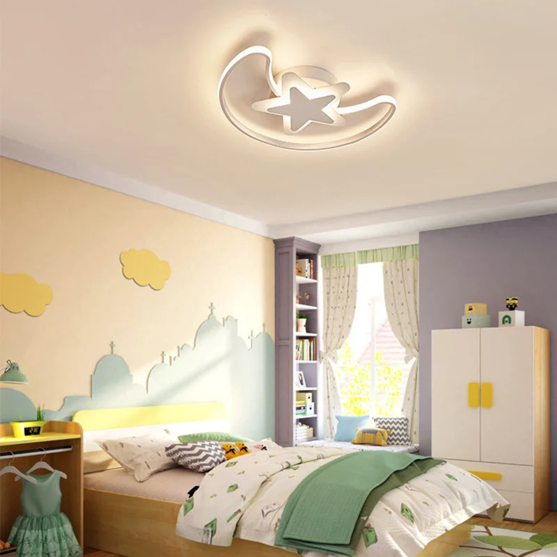 Moderne Led Plafondlamp Voor Kinderkamer Woonkamer Slaapkamer Ster Plafond Kroonluchter Indoor Home Decor Verlichtingsarmatuur Glans