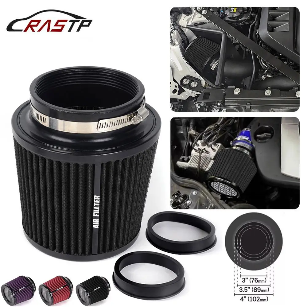 

RASTP-3" 3.5" 4" Car High Flow Cold Air Intake Air Filter Conical Washable Air Filters Universal Three Sizes For Race Car OFI129
