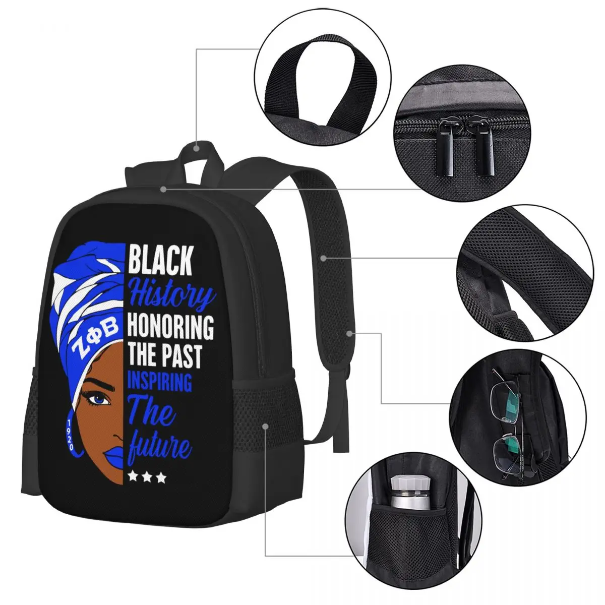 Zeta Phi Beta ZPB Sorority Travel Laptop Backpack, Business College School Torba na komputer Prezent dla mężczyzn i kobiet