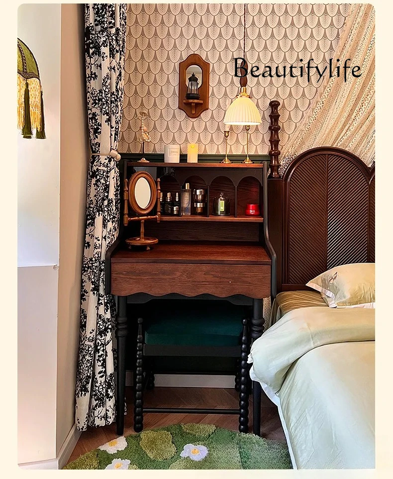 French retro solid wood Annie dresser dressing table American bedroom furniture antique style