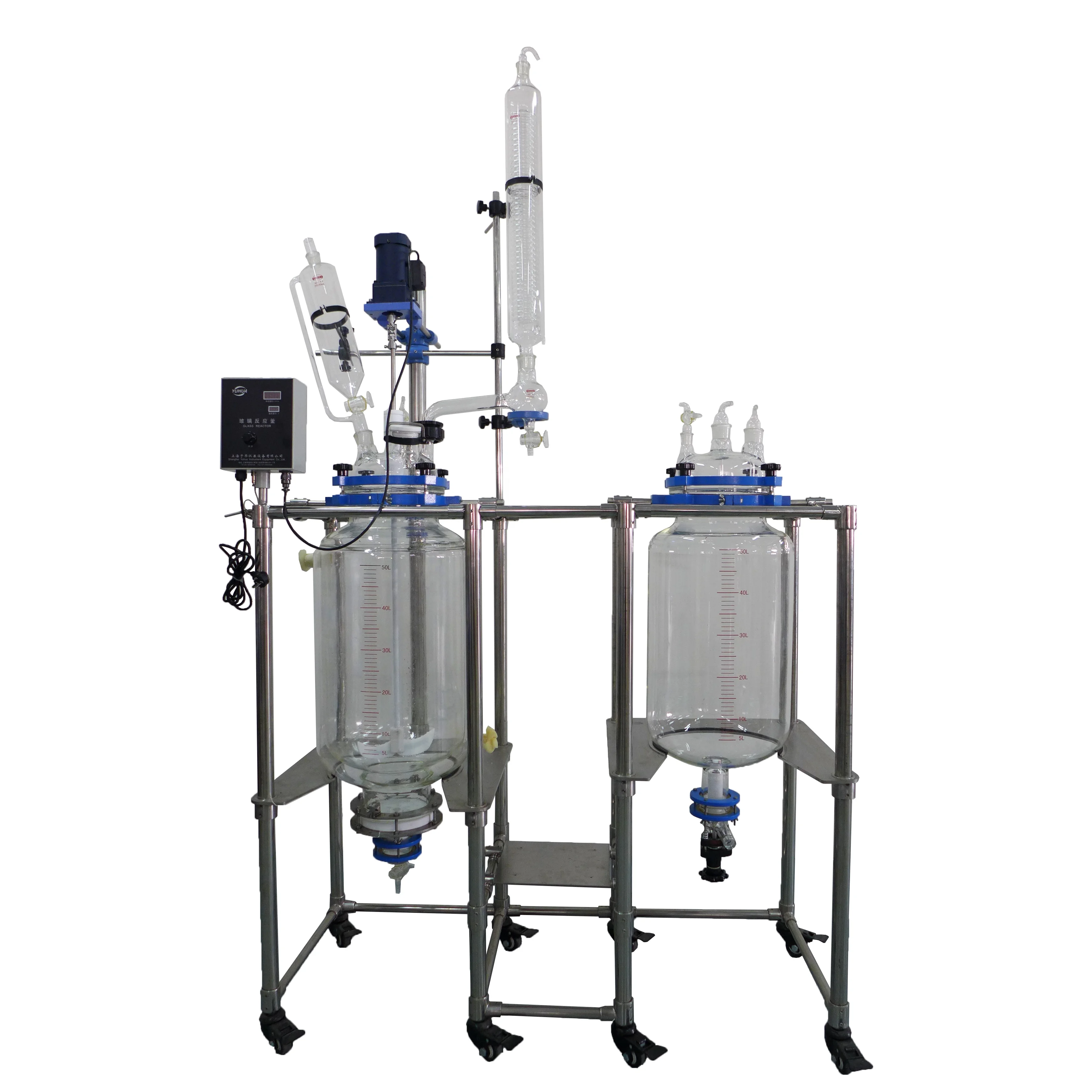 Corrosion resistant chemical lab Jacketed Glass Reactor with Bottom Filter