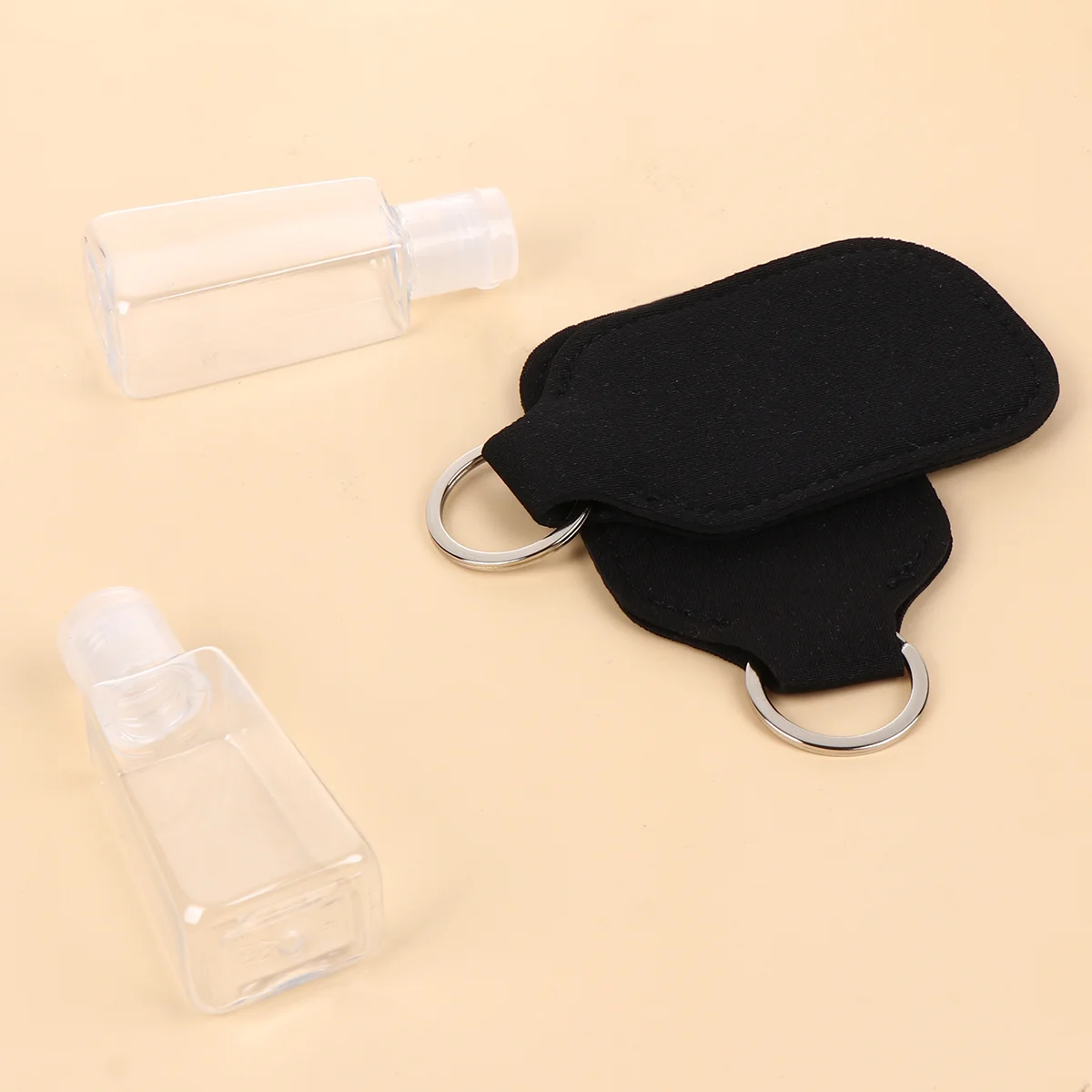 Perfume Refill Bottle Portable Neoprene Cover Cap Travel Toiletries Bottles Black