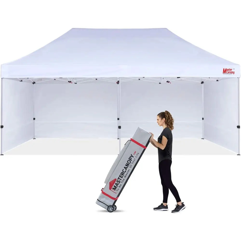 

Прочная белая палатка 10x20 футов с боковыми стенками